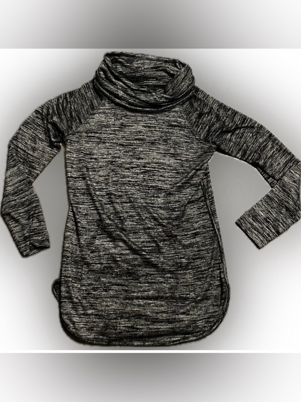 Tahari Gray Space Dye Cowl Neck Tunic. Women’s Size S